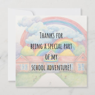 Modern Colorful Rainbow Thank You Teacher Card