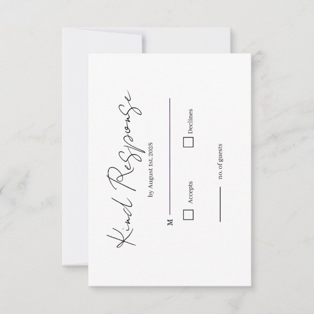 Modern Colorful Retro Fun Funky Wedding RSVP Card (Front)