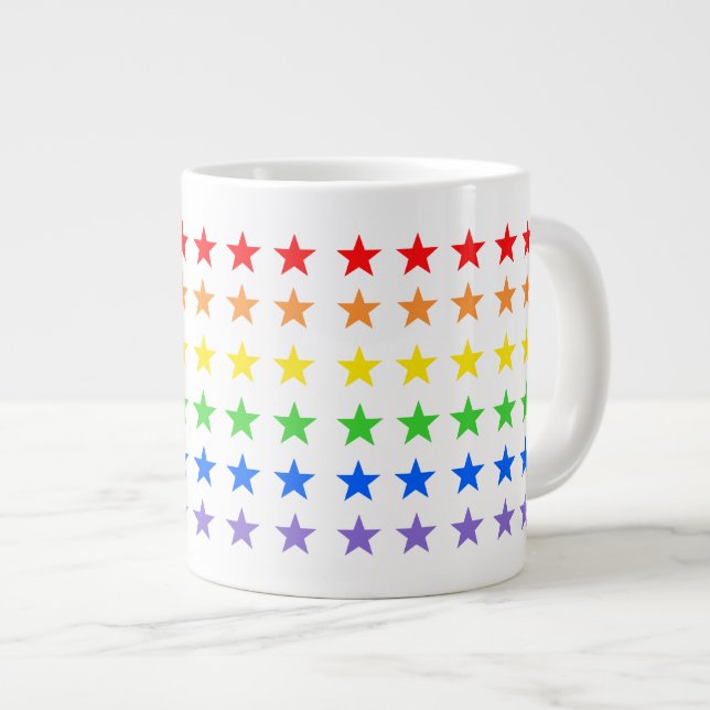 Modern Colorful Starry Pattern Large Coffee Mug (Front Right)