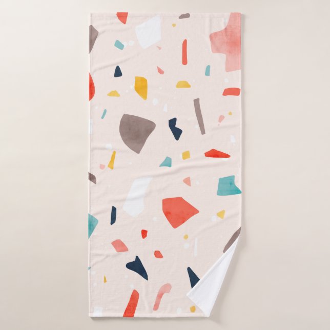 Modern colorful Terrazzo seamless patterns with co Bath Towel (Bath Towel)