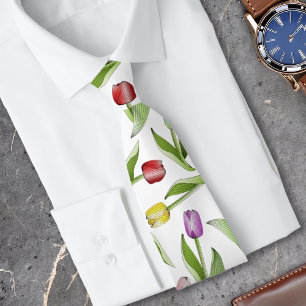 Modern Colorful Tulip Flower Tie