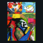 Modern colorful watercolor pop singer heart dove poster<br><div class="desc">Modern colorful watercolor Pop singer heart and dove artsy painting Poster.</div>