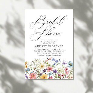 Modern Colorful Wildflower Floral Bridal Shower Invitation