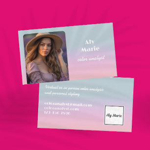 Modern Colour Analyst Personal Stylist Logo Business Card