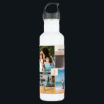 Modern Colour block Family Photo Collage 710 Ml Water Bottle<br><div class="desc">This custom photo collage water bottle features stylish colour blocks and typography with a yellow,  pink & teal green colour theme. Replace these 4 photo collages with yours and personalise the text with your family name and initials. More designs available at my shop BaraBomDesign.</div>