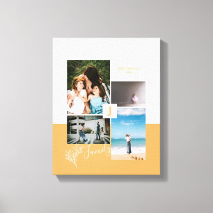 Modern Colour block Family Photo Collage Canvas Print