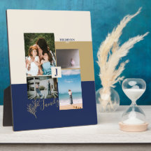 Modern Colour block Family Photo Collage Plaque