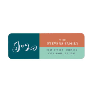 Modern colour block holiday script joy  