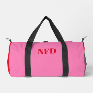 Modern Colour Block - Hot Pink & Bold Red Monogram Duffle Bag