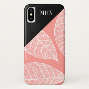 Modern Colour Block & Leaf Skeletons Monogram Case-Mate iPhone Case
