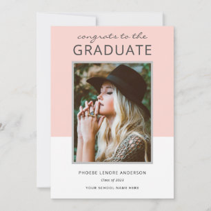 Modern Colour Block Photo Graduation Announcement