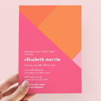 Modern Colour-Block Pink Orange Bridal Shower Part