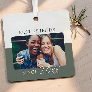 Modern Colour Block "Since" Year Best Friends Metal Tree Decoration