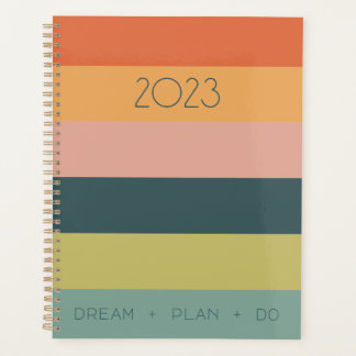 Modern Colour Block Striped Spiral Planner