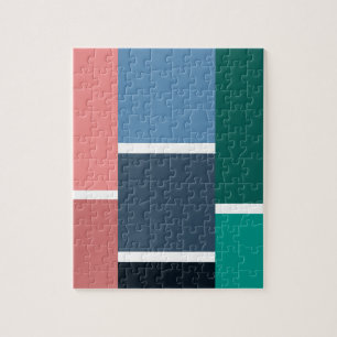 Modern Colour Block Tiles Pattern Jigsaw Puzzle