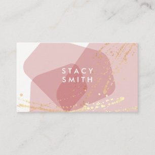 Modern Colour Blocks and Gold Spatter Business Card