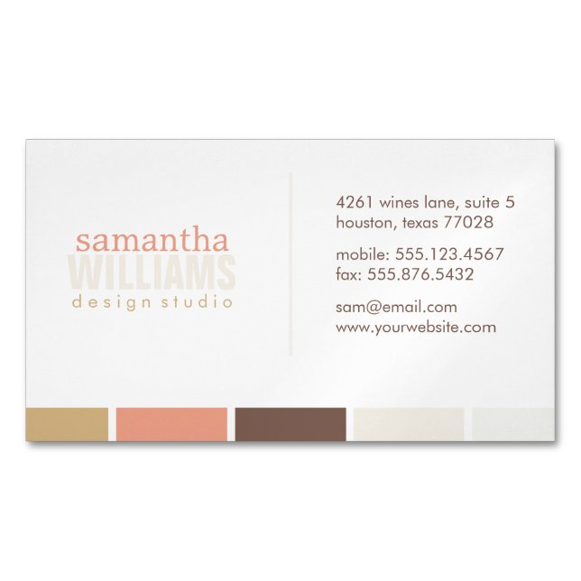 Modern Colour Blocks Magnetic Business Card (Front)