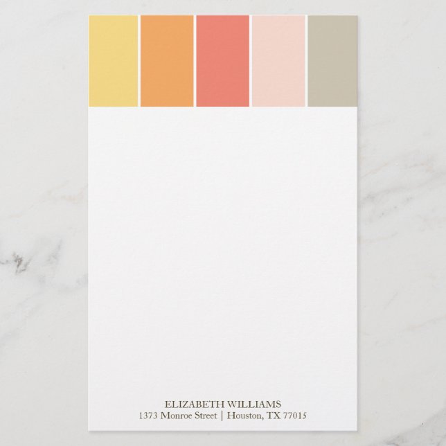 Modern Colour Blocks Stationery (Front)