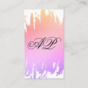 Modern Colour Brushed Monogram Business Card