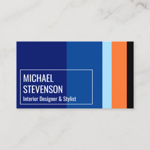 Modern colour contrast style blue business card