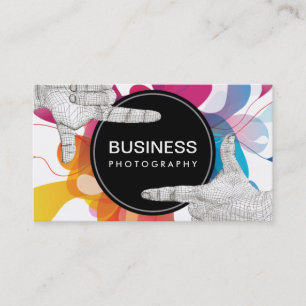 Modern Colour Flow Hands Frame Photography Business Card
