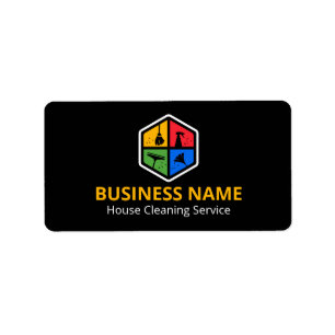 Modern Colour Logo House Cleaning Service Label