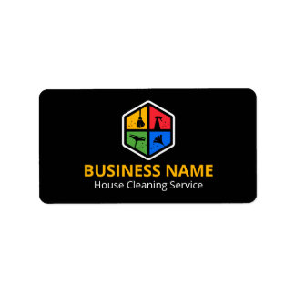 Modern Colour Logo House Cleaning Service Label