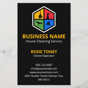 Modern Colour Logo House Cleaning Service QR Code Flyer