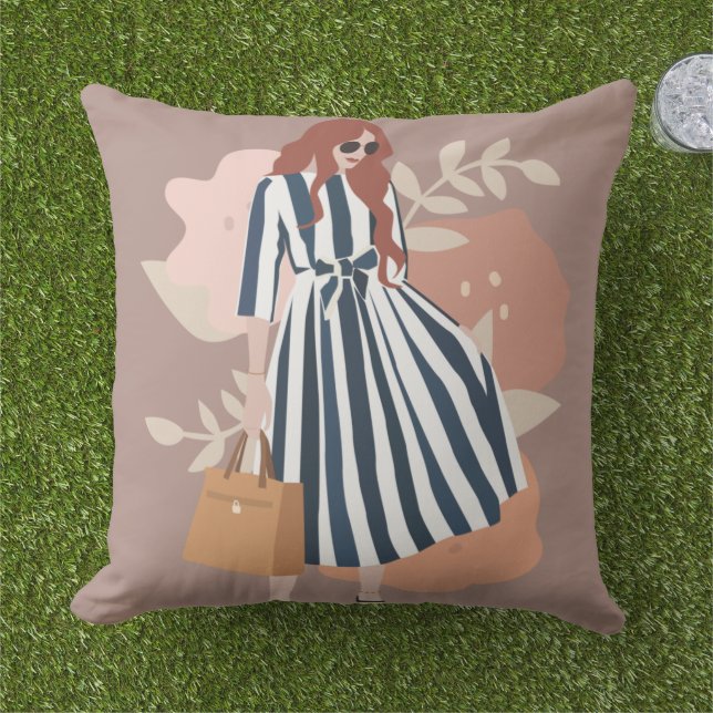 Modern colour trend 2022 stylish watercolor girly cushion (Grass)