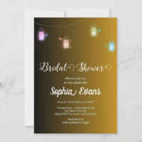 Modern Coloured Hanging Mason Jars Gold Shower