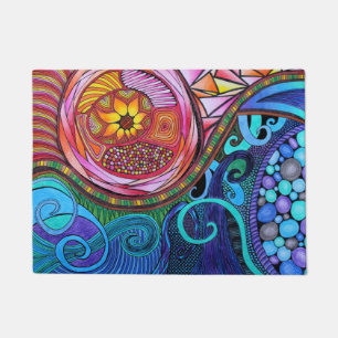 Modern Colourful Abstract Art Doormat