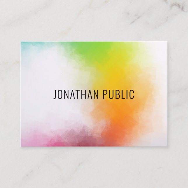 Modern Colourful Abstract Art Elegant Template Business Card (Front)