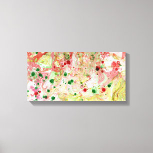 Modern Colourful Abstract Art Pink Red Yellow Gree Canvas Print