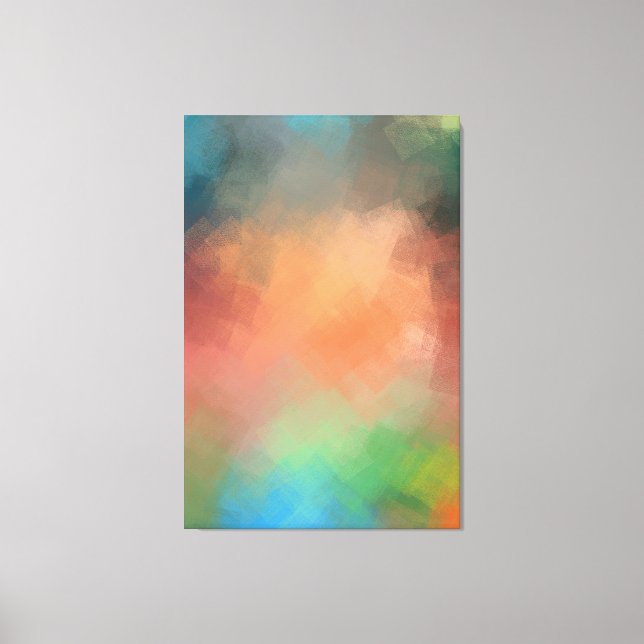 Modern Colourful Abstract Art Red Blue Green Yello Canvas Print (Front)