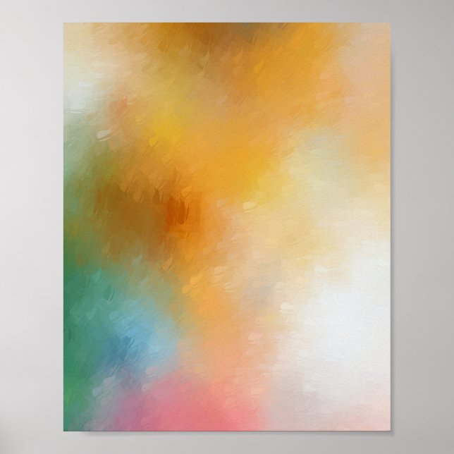 Modern Colourful Abstract Art Red Yellow Blue Poster (Front)