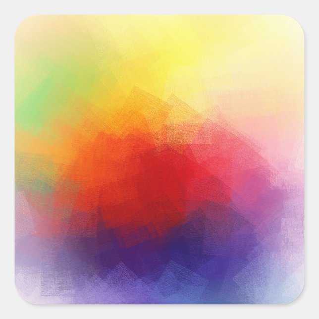 Modern Colourful Abstract Art Trendy Blank Templat Square Sticker (Front)