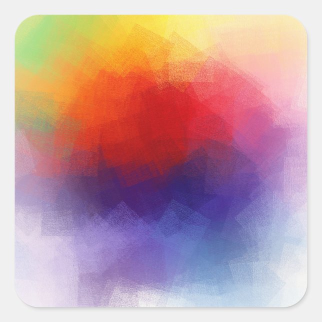 Modern Colourful Abstract Art Trendy Template Square Sticker (Front)