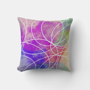 modern colourful abstract artistic watercolor styl cushion