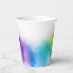 Modern Colourful Abstract Blue Purple Yellow Green Paper Cups