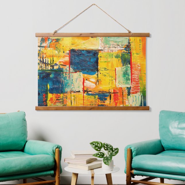 Modern Colourful Abstract Expression Hanging Tapestry (Living Room)