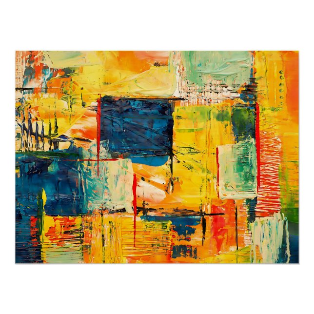 Modern Colourful Abstract Expression Poster (Front)