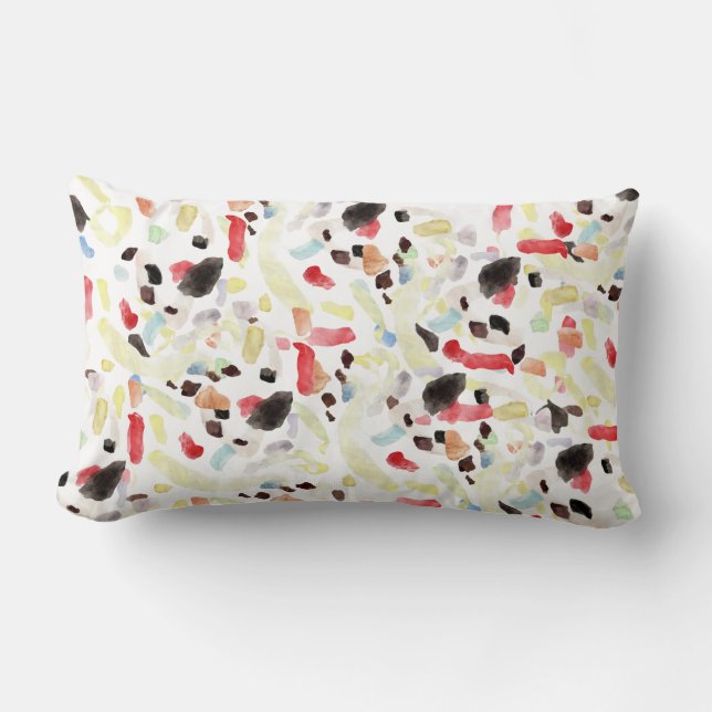 Modern Colourful Abstract Full Print Lumbar Pillow (Front)