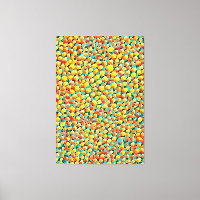 Modern Colourful Abstract Geometric Balloons Paint Canvas Print (Front)