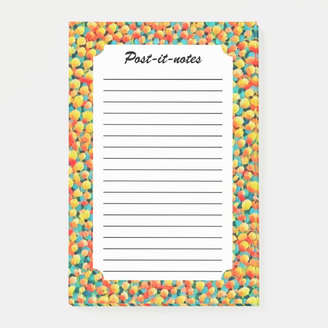 Modern Colourful Abstract Geometric Balloons Paint Post-it Notes (Front)