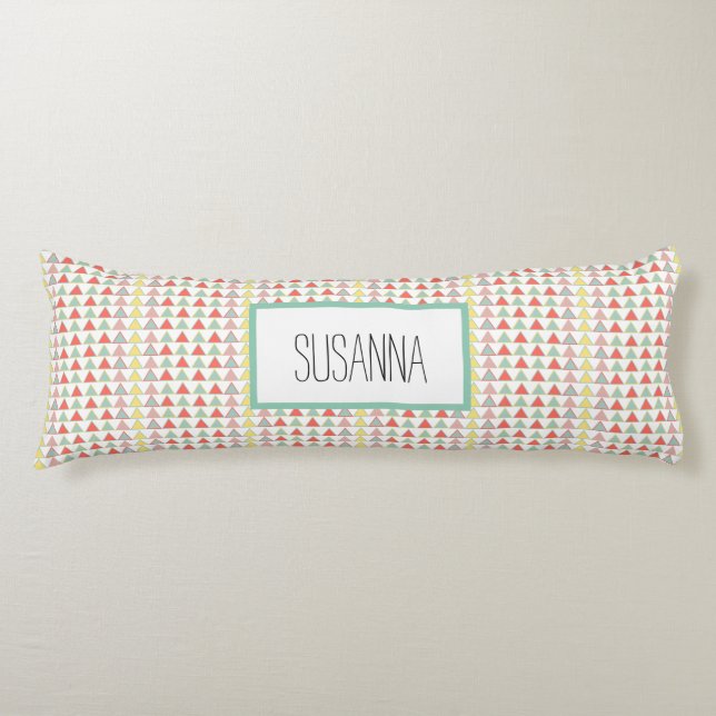 Modern Colourful Abstract Geometric Pattern Body Cushion (Front)