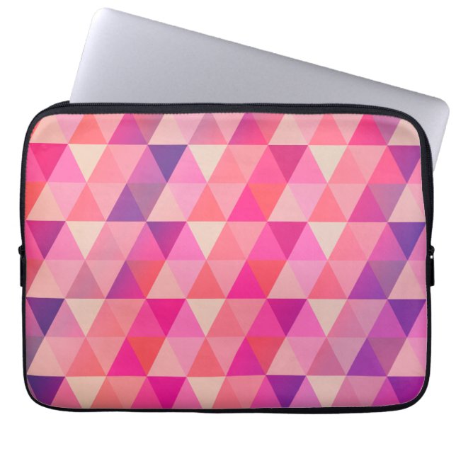 Modern Colourful Abstract Geometric Pattern Laptop Sleeve (Front)
