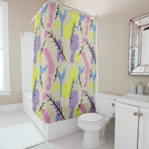 Modern Colourful Abstract Shapes Shower Curtain
