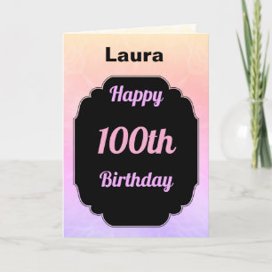 Modern colourful Add name 100th Birthday Card