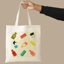 Modern Colourful Afro Hair Tools/Products Tote Bag