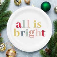 Modern Colourful All Is Bright | Happy Holiday
